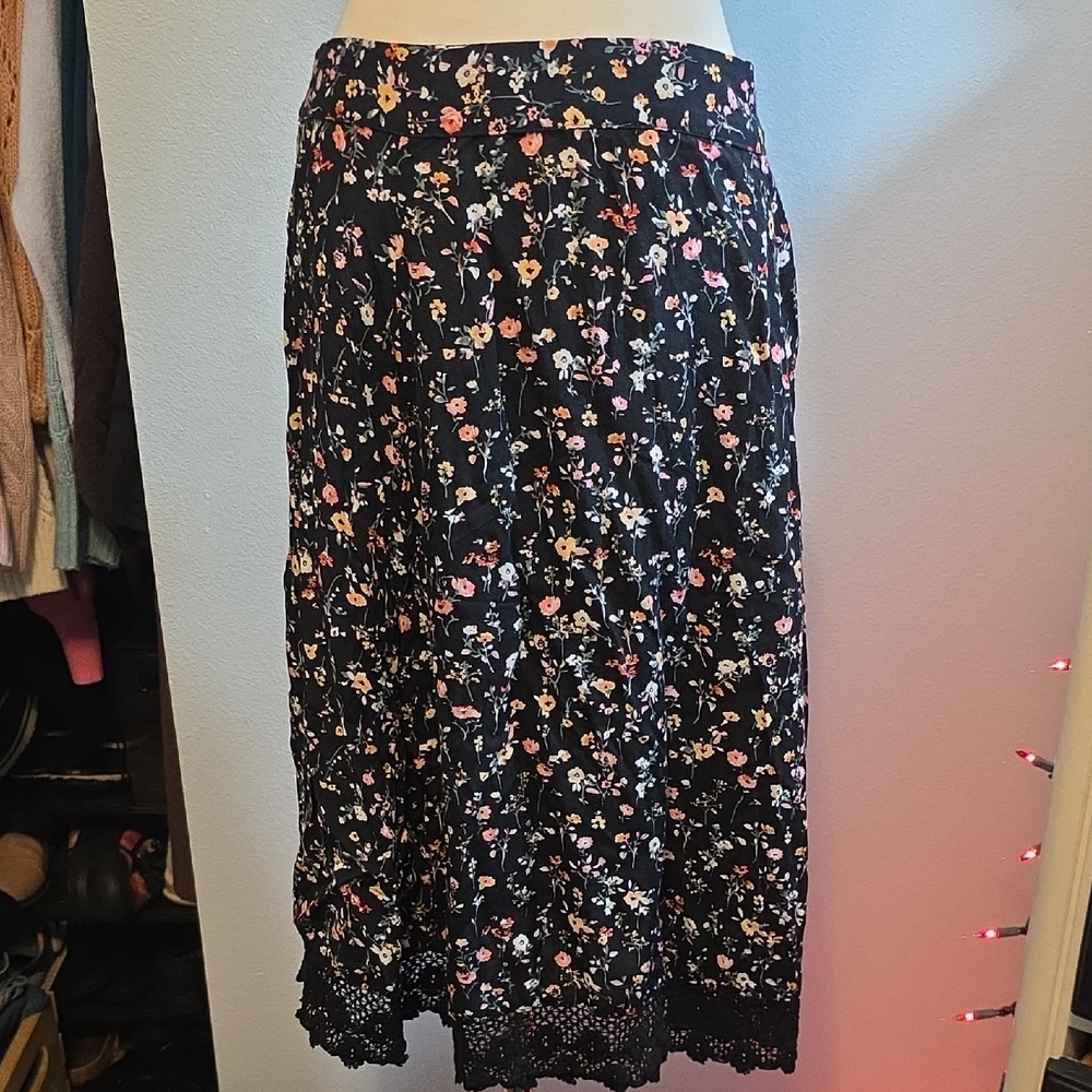 BocaBay Floral Black Shirt Medium Closet